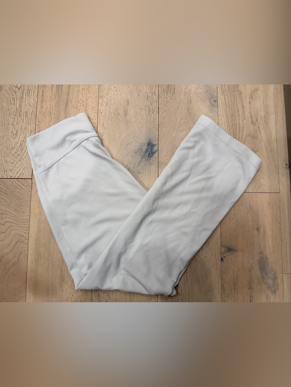 Lululemon Ribbed Softstream Flared Pant size 10 Color Bone/Beige - Picture 6 of 10